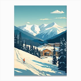Breckenridge Ski Resort   Colorado, Usa, Ski Resort Illustration 3 Simple Style Canvas Print
