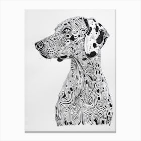 Dalmation Line Sketch 4 Canvas Print