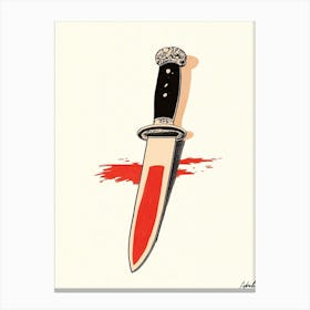 Knife With Blood On It Canvas Print