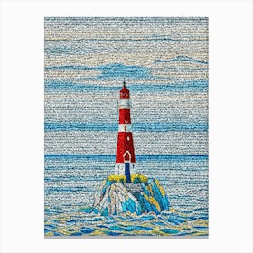 Lighthouse On An Island Canvas Print