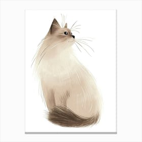 Siberian Cat Clipart Illustration 2 Canvas Print