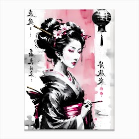 Traditional Japanese Art Style Geisha Girl 20 Canvas Print