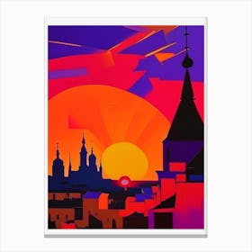 Abstract Sunrise Over The City Canvas Print