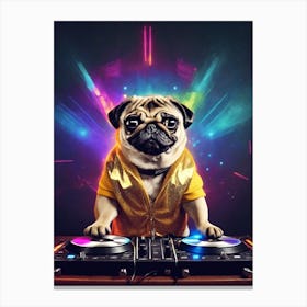 Disco Pug 4 Canvas Print