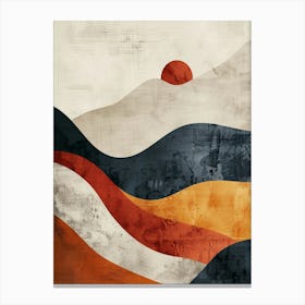 Sunset mountains minimal art Canvas Print