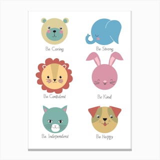 Animal Personality Colourful Canvas Print