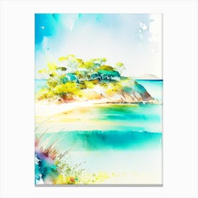 Great Keppel Island Australia Watercolour Pastel Tropical Destination Canvas Print