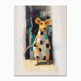 Mouse 2 Kids Patchwork Painting Canvas Print