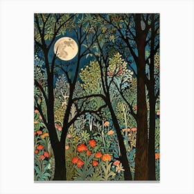 William Morris Moonlight In The Forest 70 Canvas Print