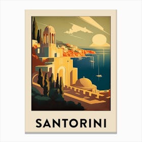 Santorini 2 Vintage Travel Poster Canvas Print