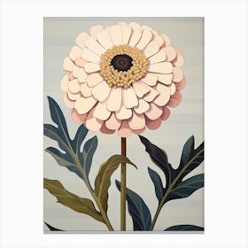 Flower Illustration Zinnia Canvas Print