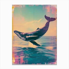 Whimsical Whale Polaroid Inspired 2 Canvas Print