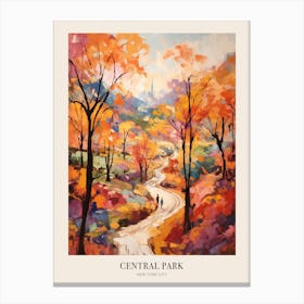Autumn City Park Painting Central Park New York City 2 Poster Canvas Print