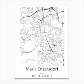 Maria Enzersdorf,Austria Minimalist Map Canvas Print