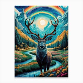 Rainbow Deer Canvas Print