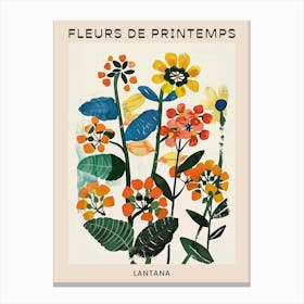 Spring Floral French Poster  Lantana 1 Canvas Print