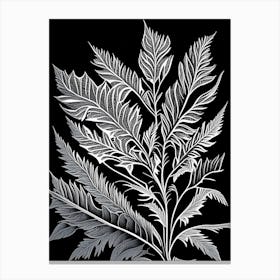 Madder Leaf Linocut 3 Canvas Print