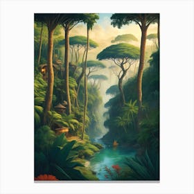 Rainforest River Landscape Canvas Print