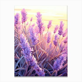 Lavender Field Sunrise 1 Canvas Print