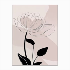 Line Art Tulips Flowers Illustration Neutral 18 Canvas Print