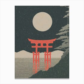 Torii Gate Of Itsukushima Shrine Ukiyo-E Style 1 Canvas Print