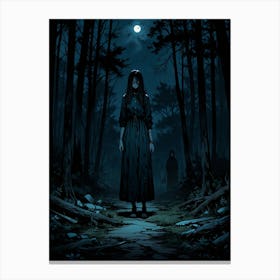Girl In The Woods 2 Canvas Print