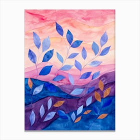 Watercolor Of Leaves 1 Canvas Print