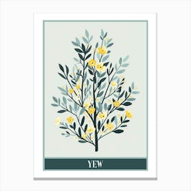 Yew Tree Flat Illustration 1 Poster Canvas Print