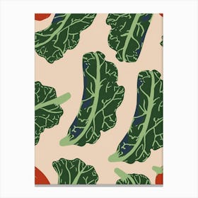 Kale Pattern Illustration 3 Canvas Print