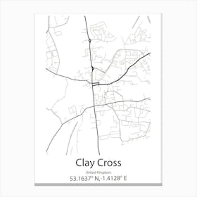 Clay,United States Minimalist Map 1 Canvas Print