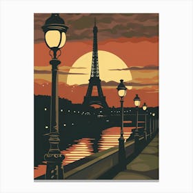 Paris At Sunset Canvas Print