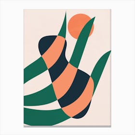 Abstract Botanical Plant Geometric Art Canvas Print