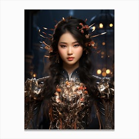 Chinese Girl In Armor Canvas Print