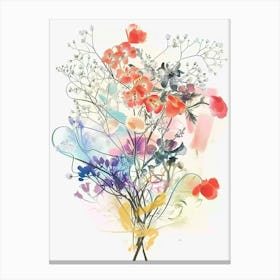 Baby S Breath 1 Collage Flower Bouquet Canvas Print