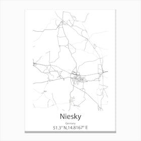 Niesky,Germany Minimalist Map Toile