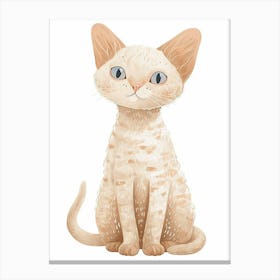 Devon Rex Cat Clipart Illustration 1 Canvas Print