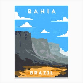 Bahia, Brazil — Retro travel minimalist poster Canvas Print