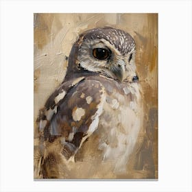 Collared Scops Owl Painting 1 Canvas Print