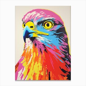Andy Warhol Style Bird Eurasian Sparrowhawk 3 Canvas Print