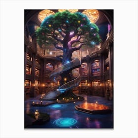 Default Huge Enchanted Library Hall 3 Floors Full Of Bookshelv 3 3d8c4e4d 2e88 4a3a 9bf6 9b1c5b11624a 1 Canvas Print