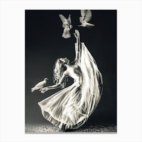 Black And White Ballerina Canvas Print