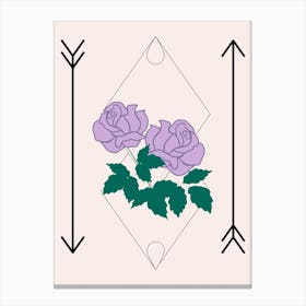 Purple Rose And Arrows Canvas Print