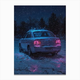 Car In The Snow 1 Canvas Print