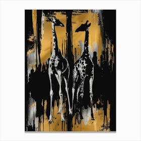 Giraffes In The City Canvas Print