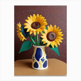 Sunflowers In A Vase Canvas Print