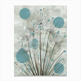 The Magic of Dandelions: A Tapestry of Seeds in a Soft Blue Sky Canvas Print