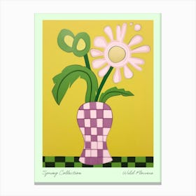 Spring Collection Wild Flowers Green Tones In Vase 2 Canvas Print