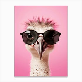 Ostrich with sunglasses Canvas Print