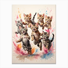 A Group of Playful Kittens Canvas Print