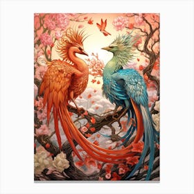 Dragon And Phoenix Illustration 4 Canvas Print